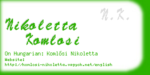 nikoletta komlosi business card